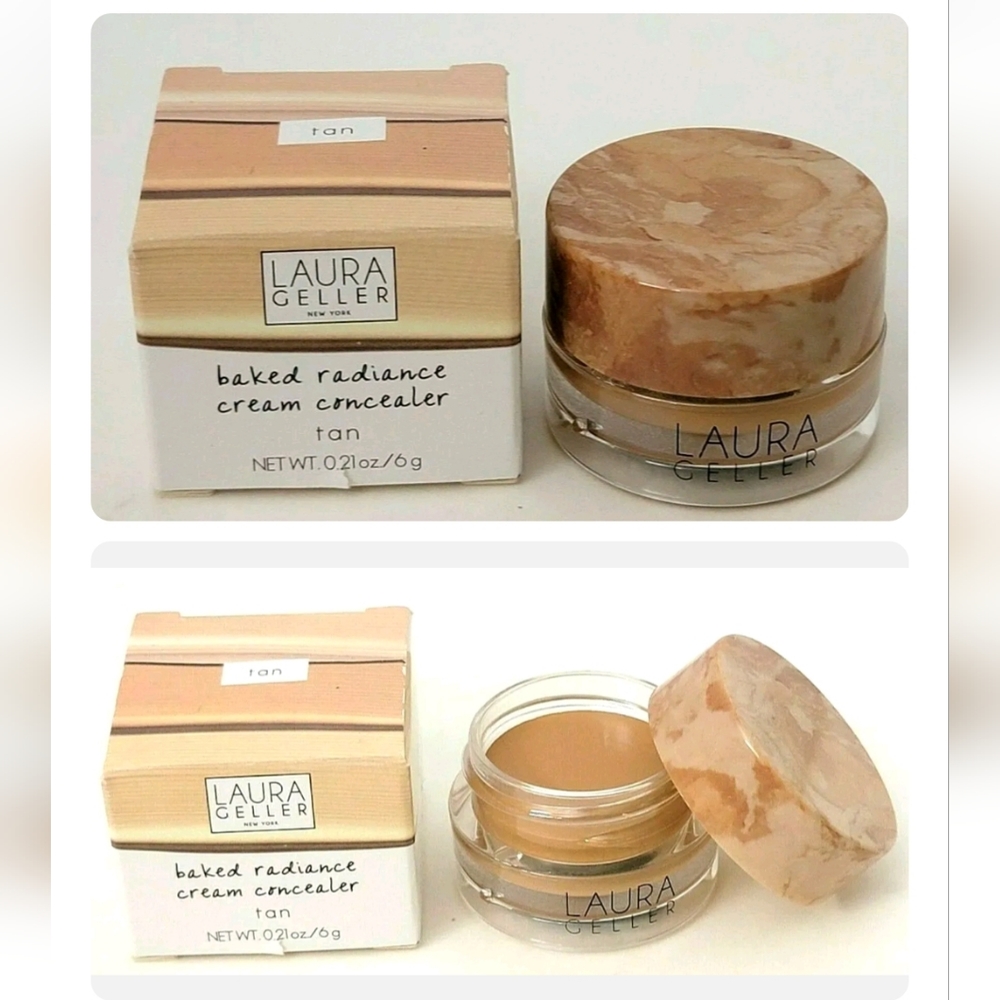 2 pk LAURA GELLER Baked Radiance Cream Concealer 0.21 oz TAN New in BOX